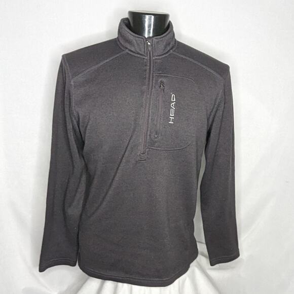 Head 1/4 Zip Fleece Pullover Men's Large Black Golf Athletic Sweater - Picture 1 of 3